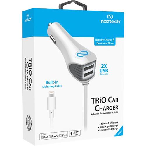 Naztech N420 Wired TRiO Car Charger with Lightning Connector