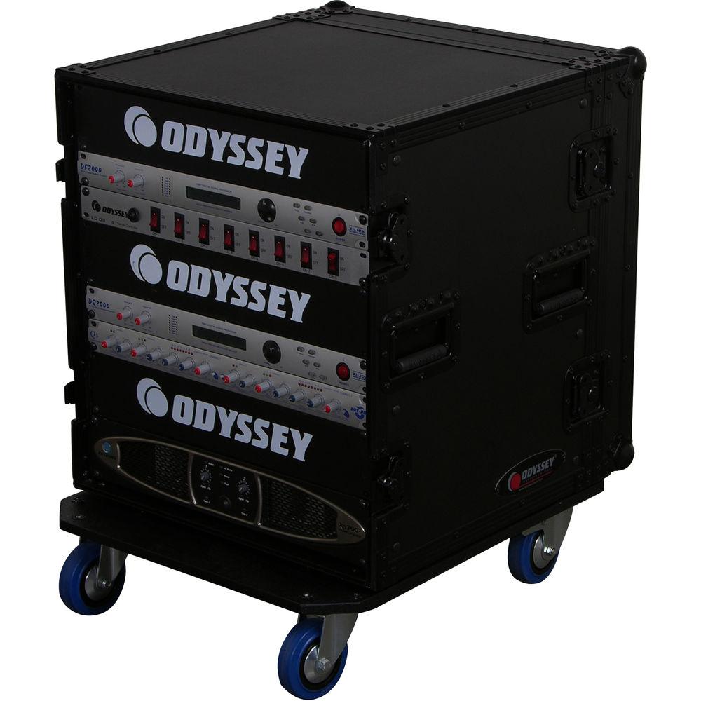 Odyssey Innovative Designs Black Label 12-Space Amp Rack Case with Wheels