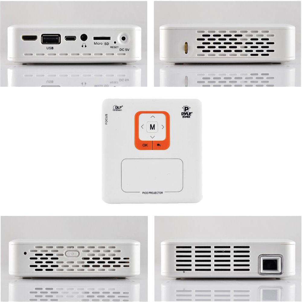 Pyle Pro PRJAND820 300-Lumen FWVGA Smart LED Pico Projector with Wi-Fi
