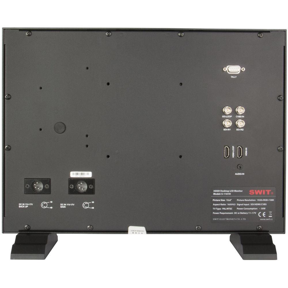 SWIT S-1161HA 15.6" Full HD Studio LCD Monitor with S-7000A Gold Mount-Type Battery Plate