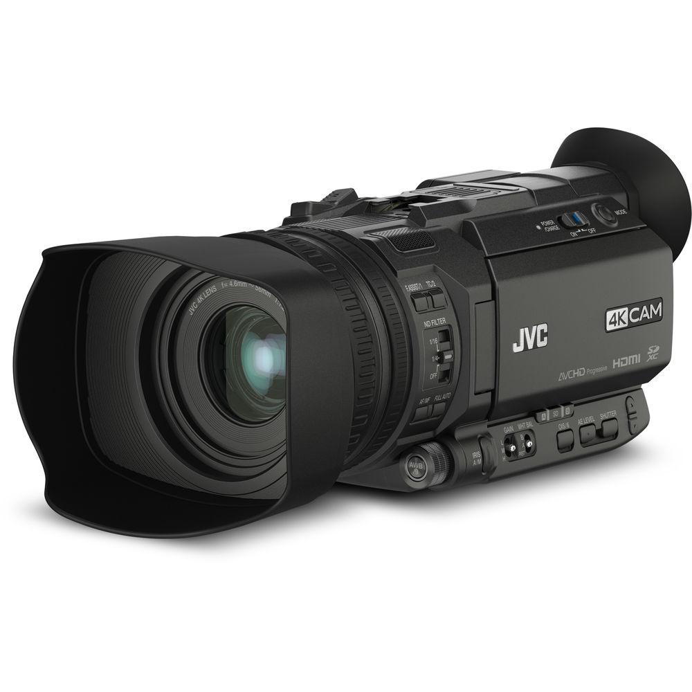 JVC GY-HM170UA 4KCAM Compact Professional Camcorder with Top Handle Audio Unit