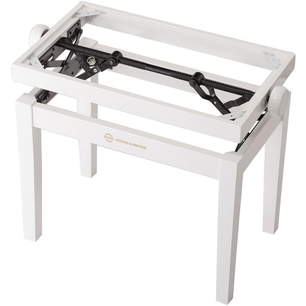 K&M 13711 Piano Bench Wooden Frame with White Glossy Finish