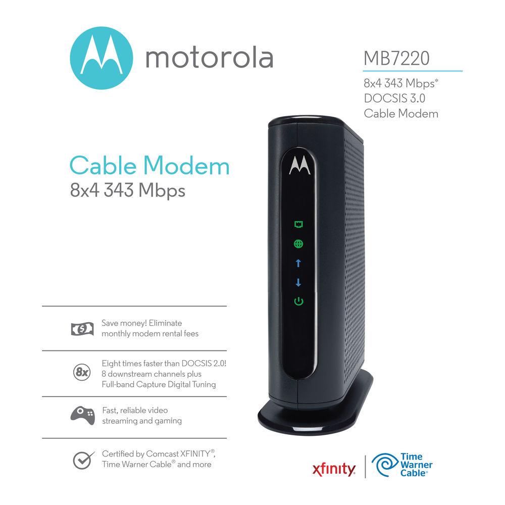 Motorola MB7220-10 8x4 343 Mbps DOCSIS 3.0 Cable Modem, Motorola, MB7220-10, 8x4, 343, Mbps, DOCSIS, 3.0, Cable, Modem