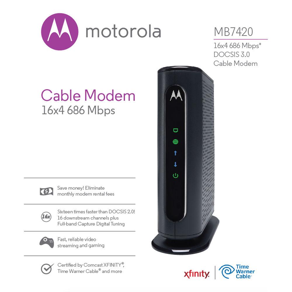 Motorola MB7420-10 16x4 686 Mbps DOCSIS 3.0 Cable Modem, Motorola, MB7420-10, 16x4, 686, Mbps, DOCSIS, 3.0, Cable, Modem