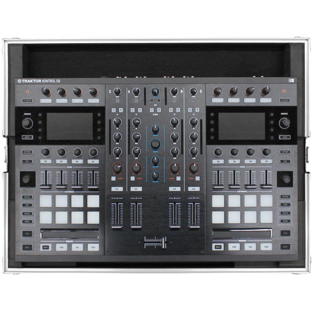 Odyssey Innovative Designs Flight Zone Low Profile Case with Shallow Bottom Reverse Lid for Traktor Kontrol S8 DJ Controller