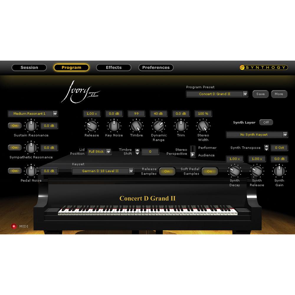 Synthogy Ivory II Grand Pianos - Virtual Instrument