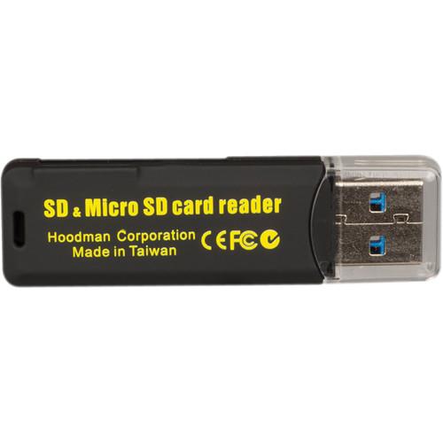 Hoodman Compact USB 3.1 Gen 1 SD & microSD Card Reader