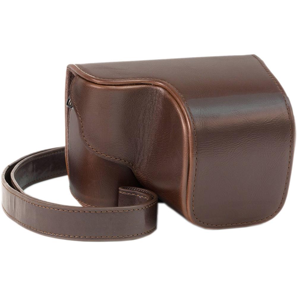 MegaGear Ever Ready PU Leather Case and Strap for Sony Alpha a5100, a5000 with 16-50mm Lens