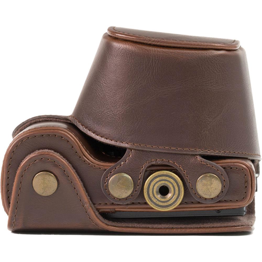 MegaGear Ever Ready PU Leather Case and Strap for Sony Alpha a5100, a5000 with 16-50mm Lens