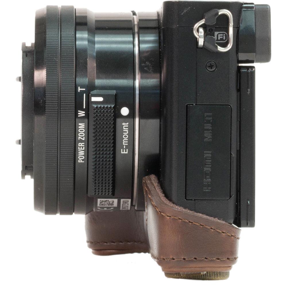 MegaGear Ever Ready PU Leather Case and Strap for Sony Alpha a5100, a5000 with 16-50mm Lens