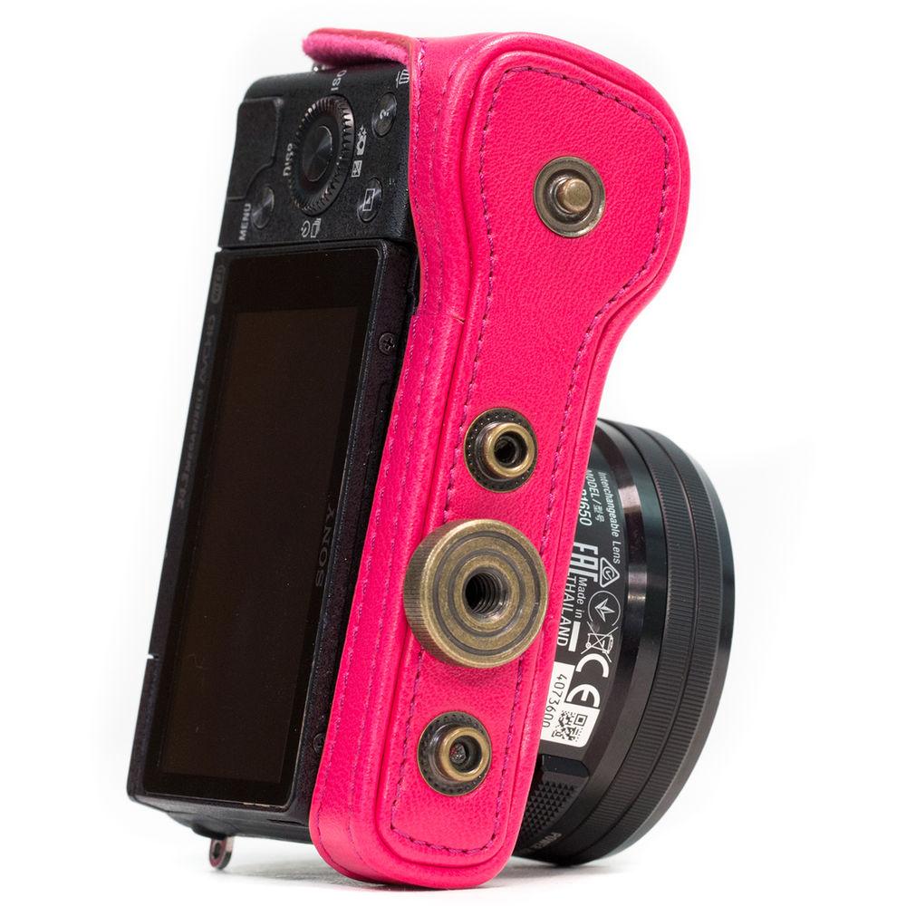 MegaGear Ever Ready PU Leather Case and Strap for Sony Alpha a5100, a5000 with 16-50mm Lens