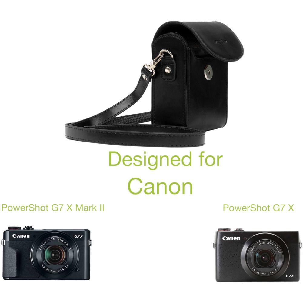 MegaGear Leather Camera Case for Canon PowerShot G7 X Mark II or Canon PowerShot G7 X
