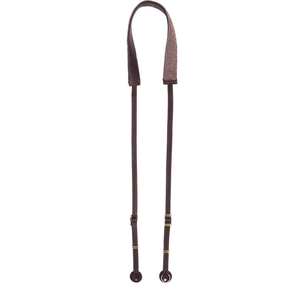 Cecilia Gallery Brown Baby Alpaca Wool and Walnut Leather Camera Strap