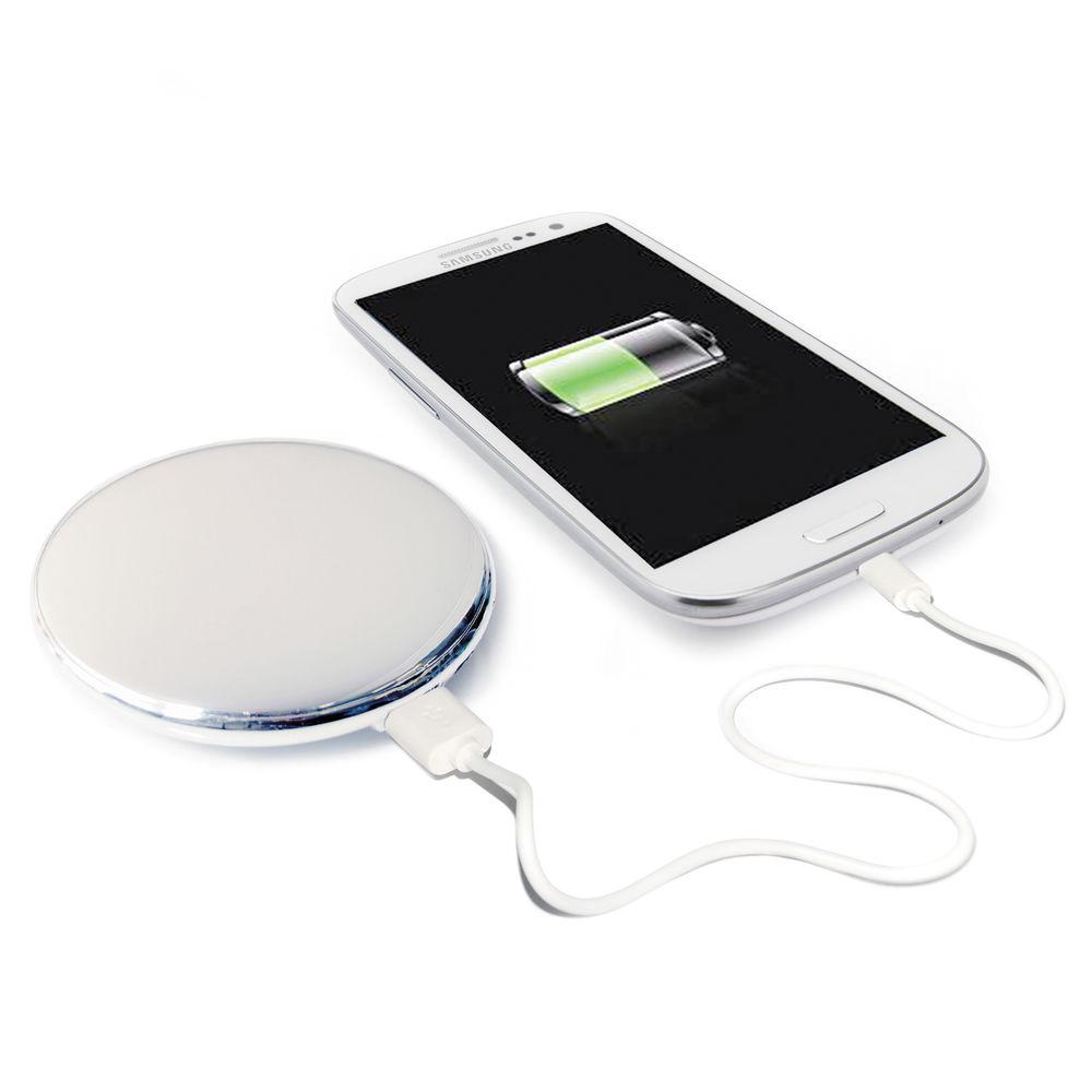 CTA Digital Compact Mirror 5000mAh External Battery Charger