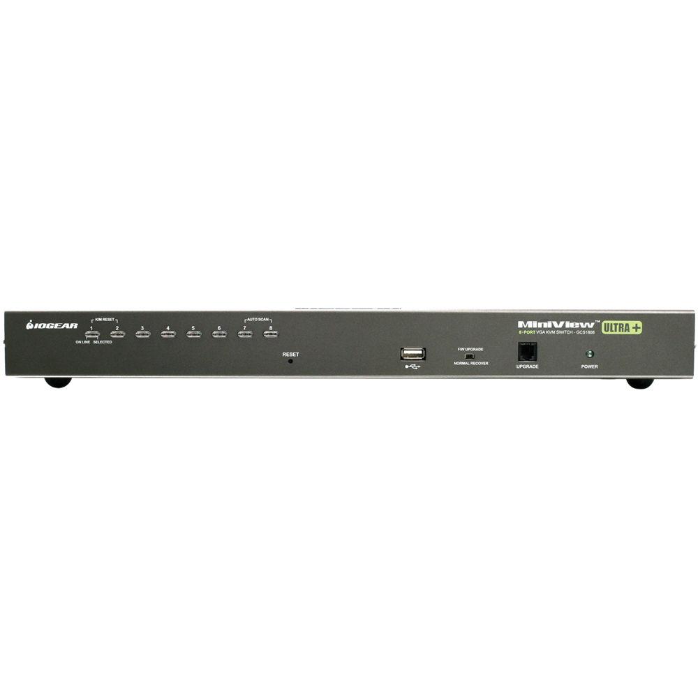 IOGEAR GCS1808iKITU 19" Rack Mount 8-Port IP Based KVM Switch Kit with USB KVM Cables