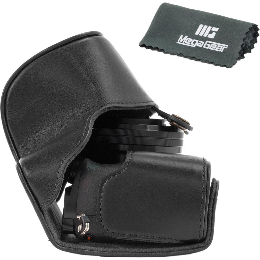 MegaGear Ever Ready PU Leather Case and Strap for Sony Alpha a5100, a5000 with 16-50mm Lens