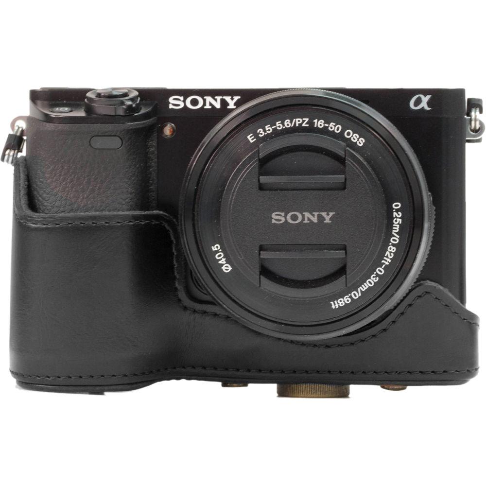 MegaGear Ever Ready PU Leather Case and Strap for Sony Alpha a5100, a5000 with 16-50mm Lens