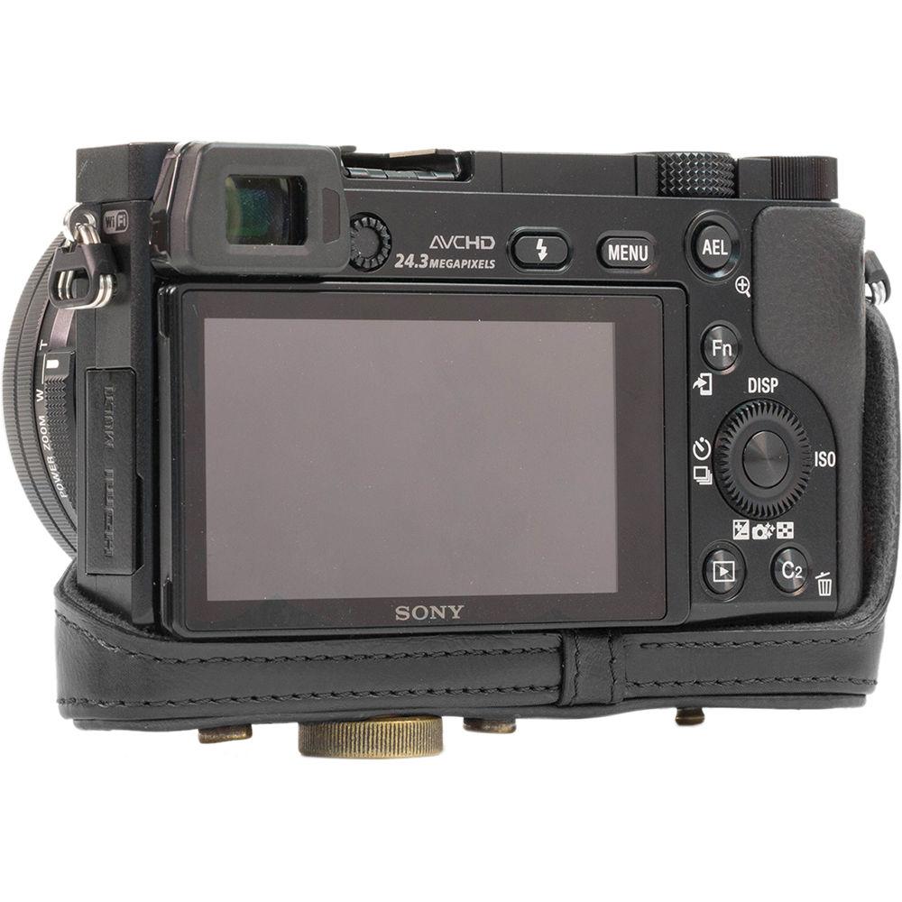 MegaGear Ever Ready PU Leather Case and Strap for Sony Alpha a5100, a5000 with 16-50mm Lens