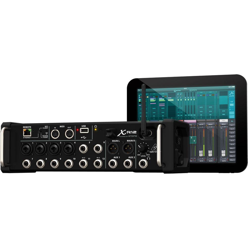 Behringer X Air XR12 12-Input Digital Mixer for iPad Android Tablets with Wi-Fi and USB Recorder