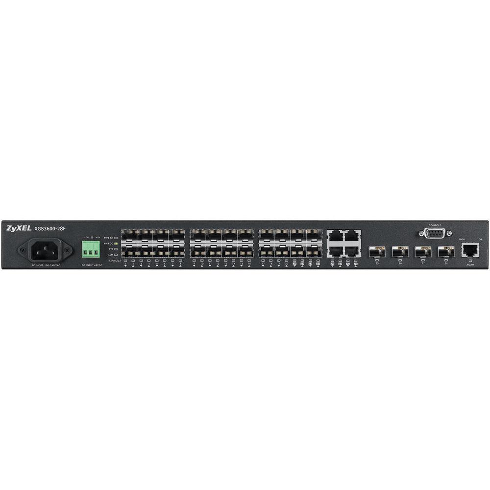 ZyXEL XGS3600 Series 24-Port GbE Layer 2 Switcher with Four GbE Combo Ports and Four 10G Fiber Ports