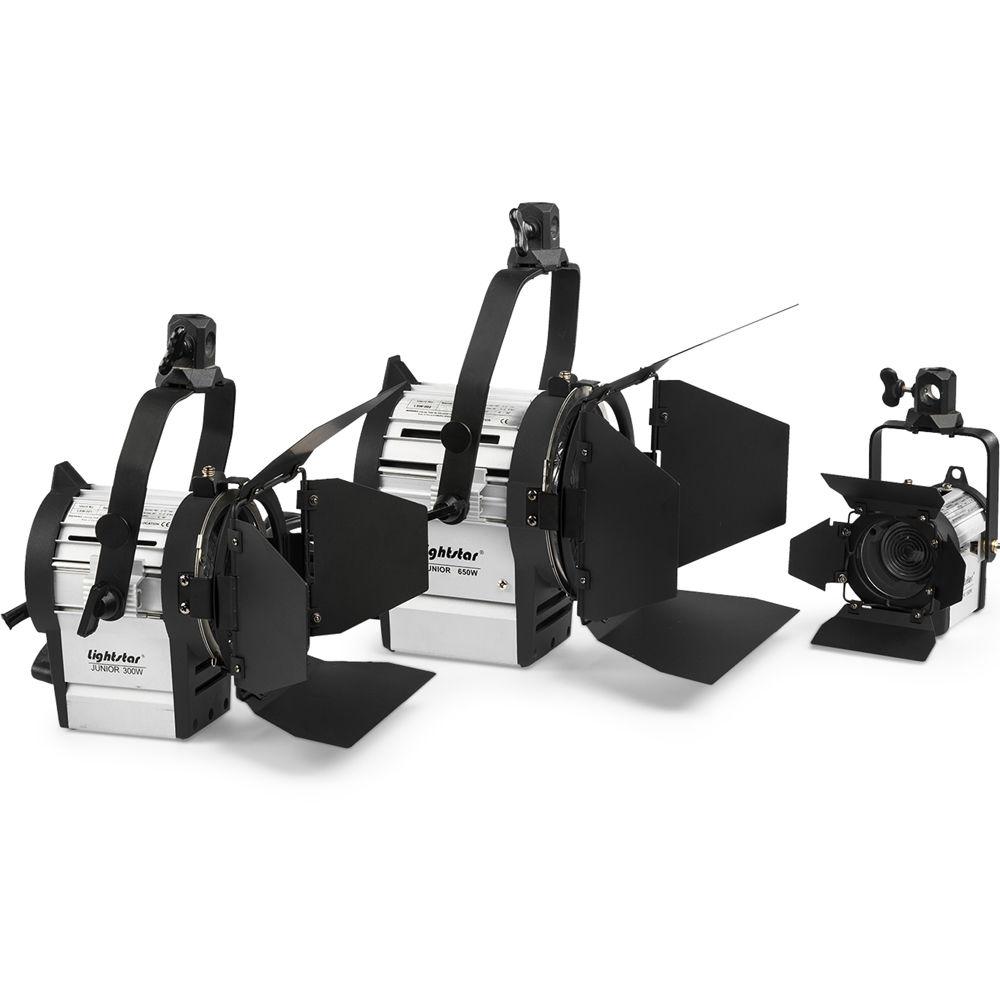 ikan Lightstar 3-Point Tungsten Fresnel Light Kit with 150W, 300W, 650W