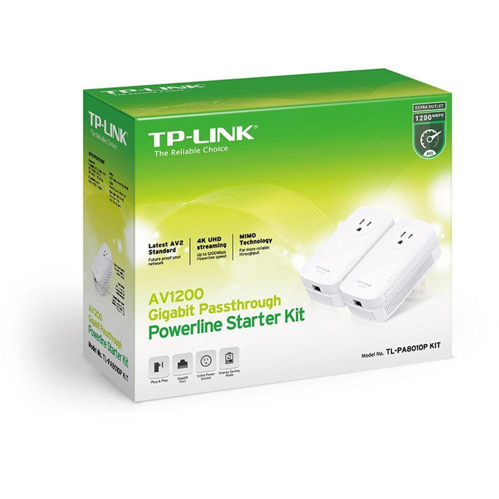 TP-Link TL-PA8010P KIT HomePlug-AV1200 Gigabit Passthrough Powerline Starter Kit