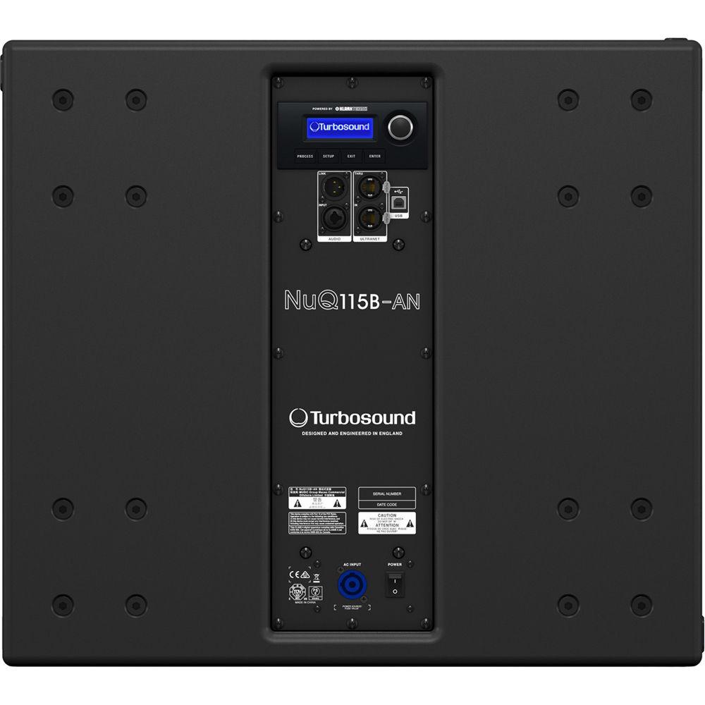 Turbosound NuQ115B-AN 3000W 15" Front-Loaded Powered Subwoofer with KLARK TEKNIK DSP Technology and ULTRANET Networking