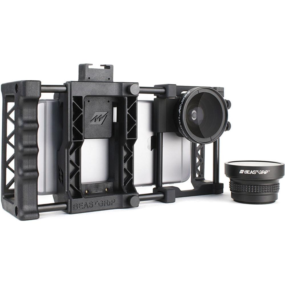 Beastgrip Pro Smartphone Lens Adapter and Camera Rig System with Wide-Angle and Fisheye Lenses