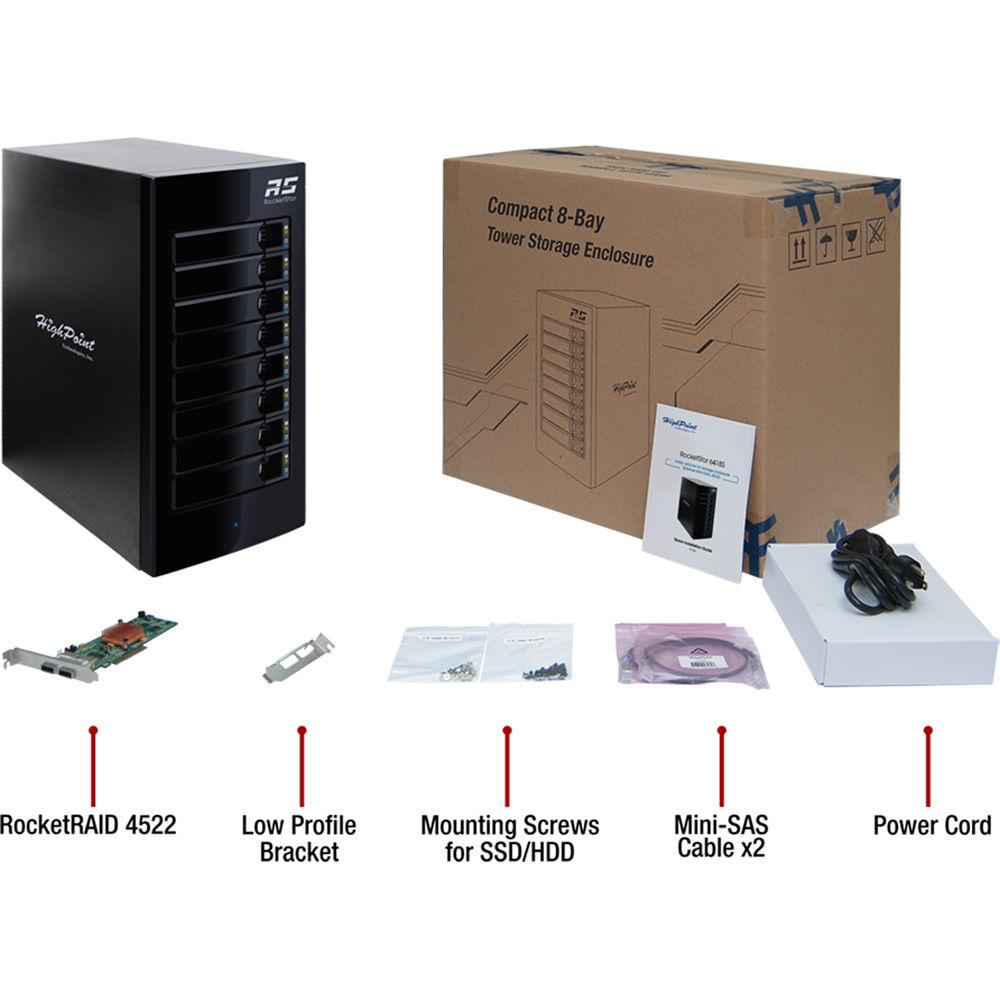 HighPoint RocketStor 6418AS 8-Bay Mini-SAS RAID Enclosure