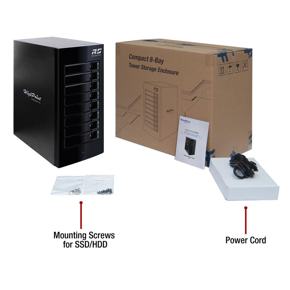 HighPoint RocketStor 6418S Eight-Bay Mini-SAS Storage Tower Enclosure