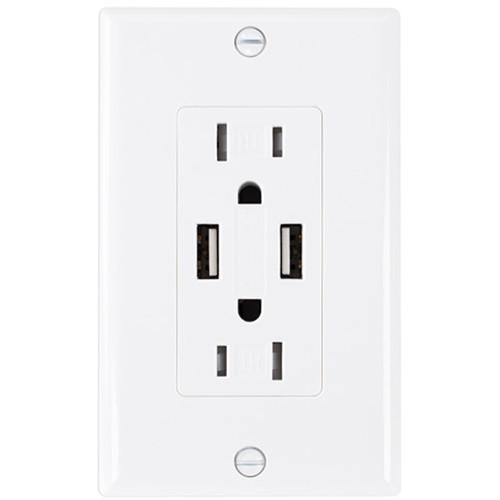 NewerTech Power2U 15A Dual AC Outlet with Two USB Charging Ports