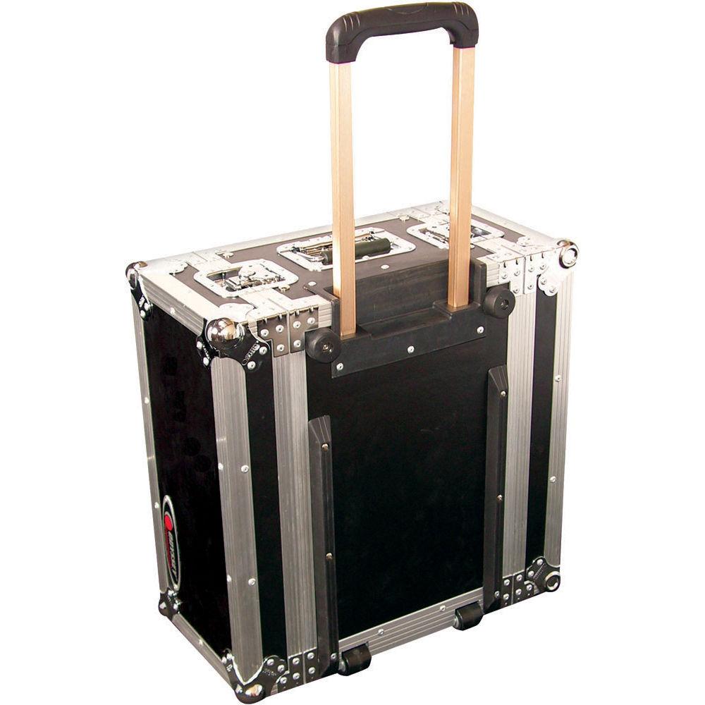 Odyssey Innovative Designs FZER4HW Flight Zone Rolling Shallow Four Space Special Effects Rack Case