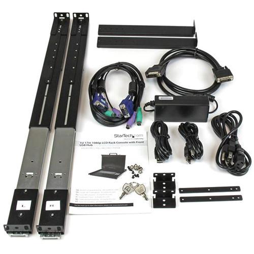 StarTech 1U 17" HD 1080p Rackmount LCD Console with Front USB Hub