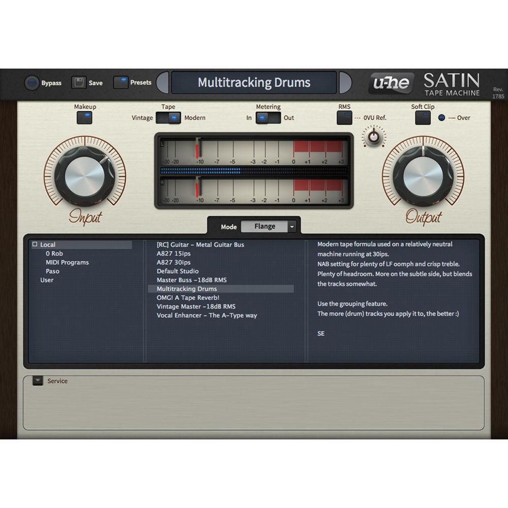 u-he Satin - Magnetic Tape Emulation Plug-In