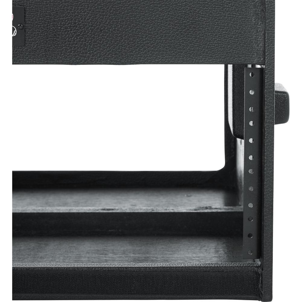 Gator Cases GRCW-10x4 Slant Top Wood Console Rack with 10-Space Slanting Top Rack and 4-Space Rack Below