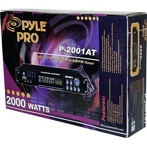 Pyle Pro P2001AT 2000W Hybrid Pre-Amplifier with AM FM Tuner