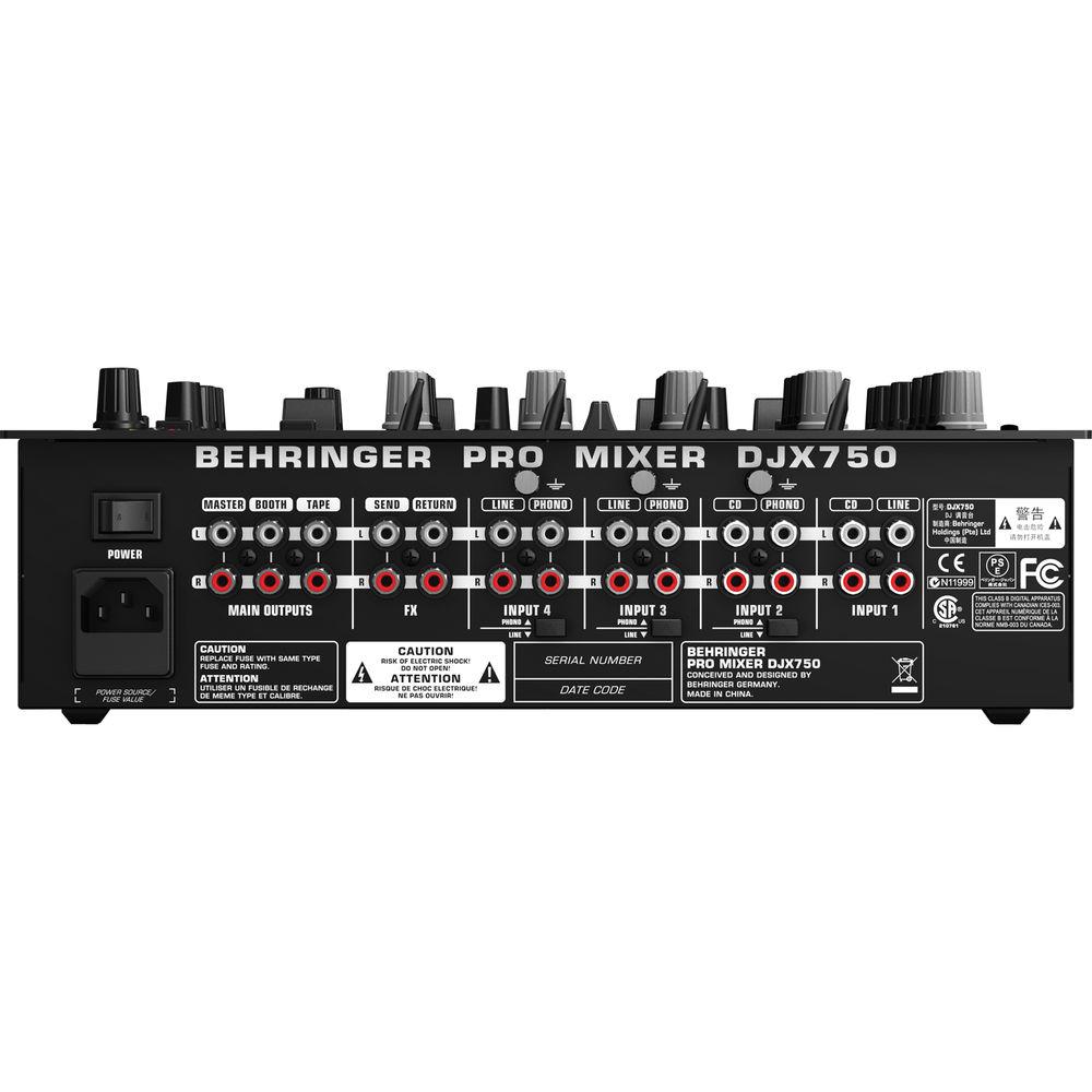 Behringer DJX750 Professional 5-Channel DJ Mixer with Mic Input