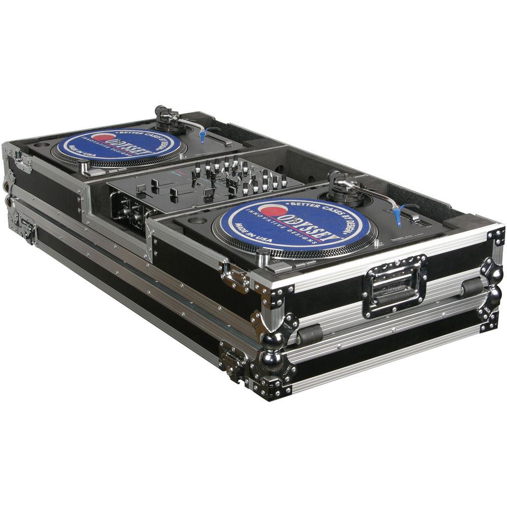Odyssey Innovative Designs FZBM10W Flight Zone 10" Mixer Battle Mode Turntable Coffin with Wheels
