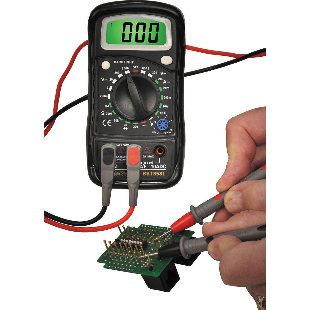 Byte Brothers BBT858L Precision Data Hold Digital Multimeter with Temperature Probe