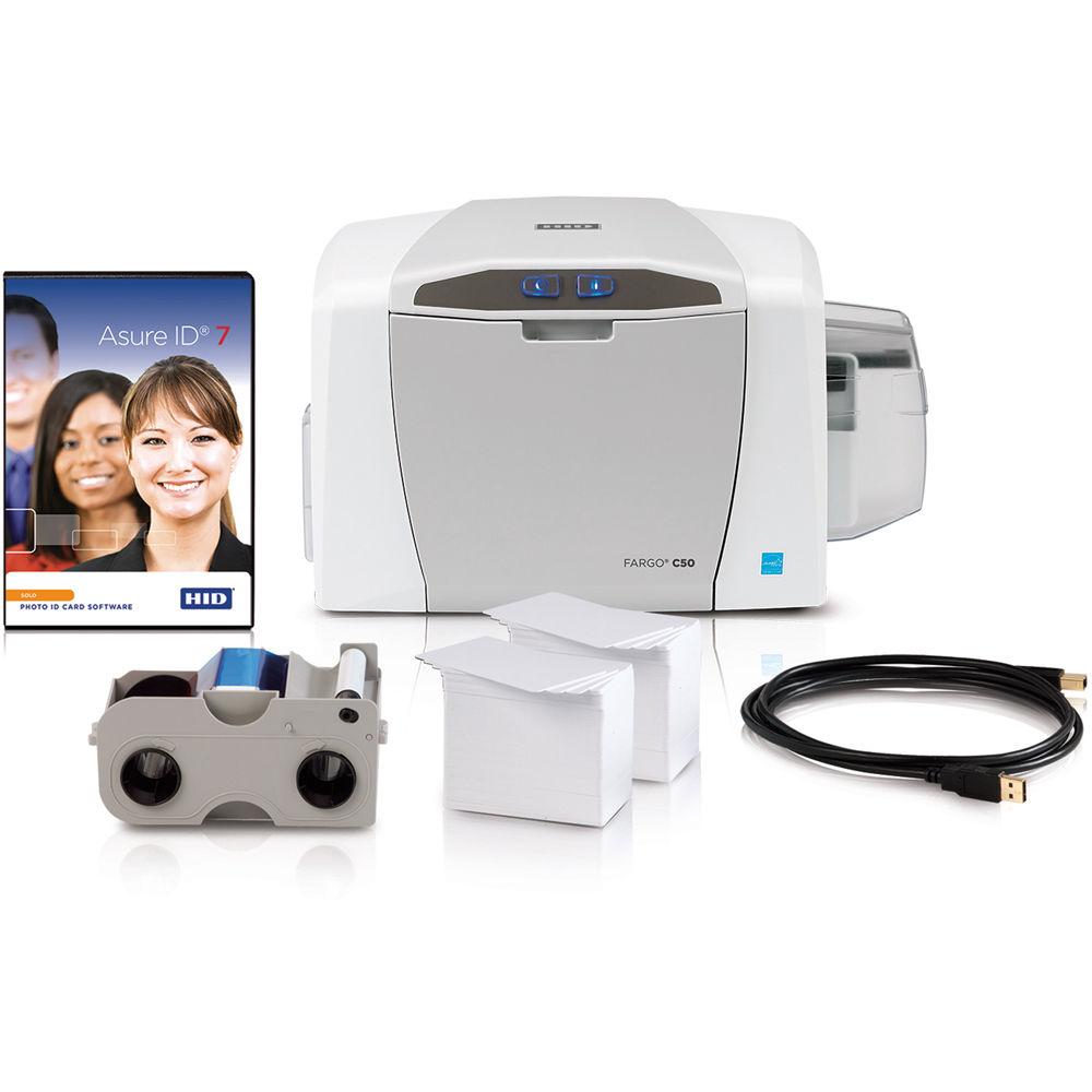 Fargo C50 ID Card Printer with Asure ID 7 Solo & Webcam