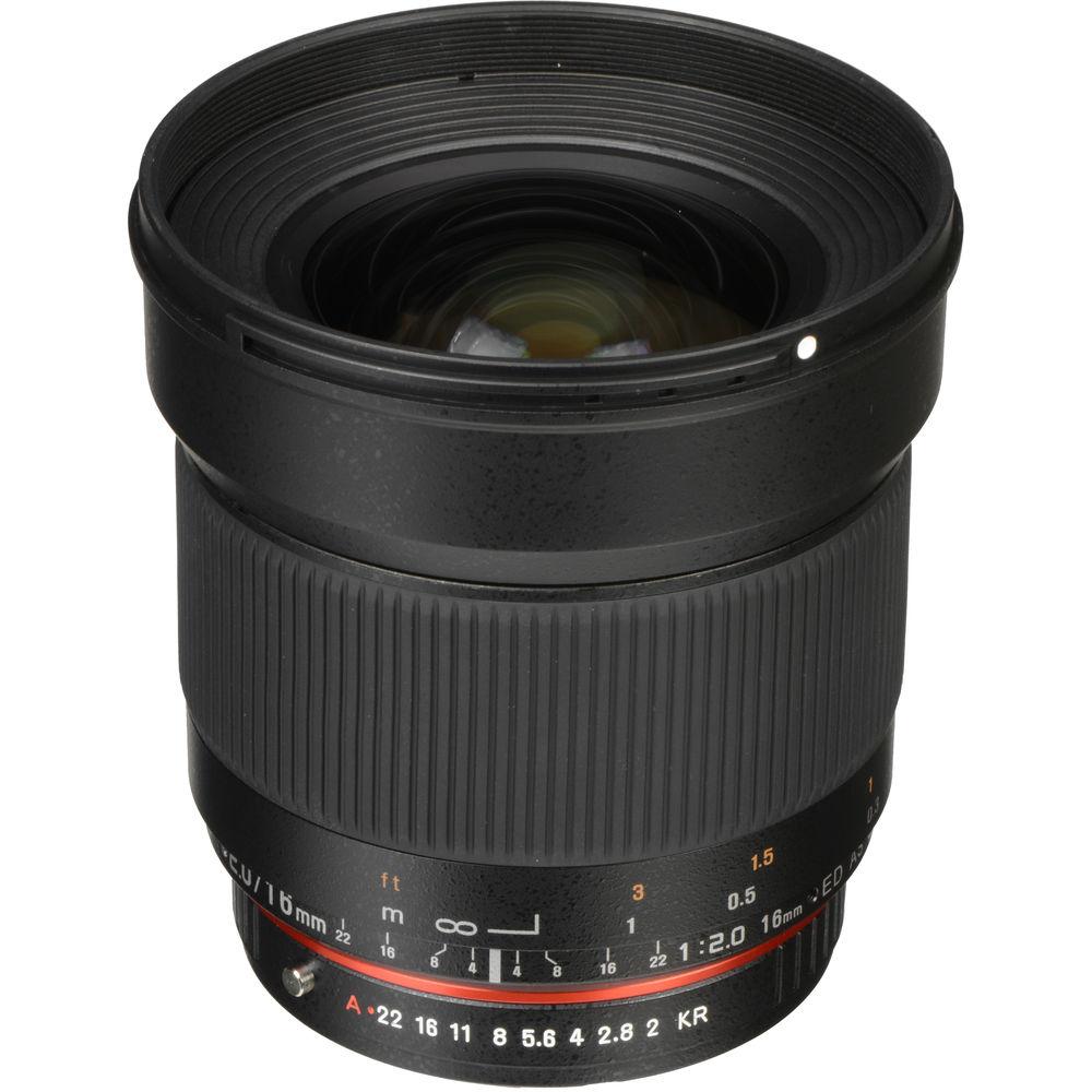 Rokinon 16mm f 2.0 ED AS UMC CS Lens for Pentax K APS-C Mount