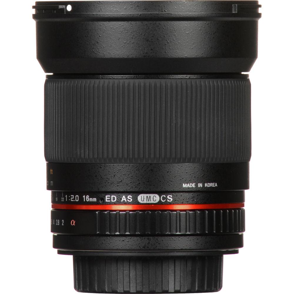 Rokinon 16mm f 2.0 ED AS UMC CS Lens for Pentax K APS-C Mount