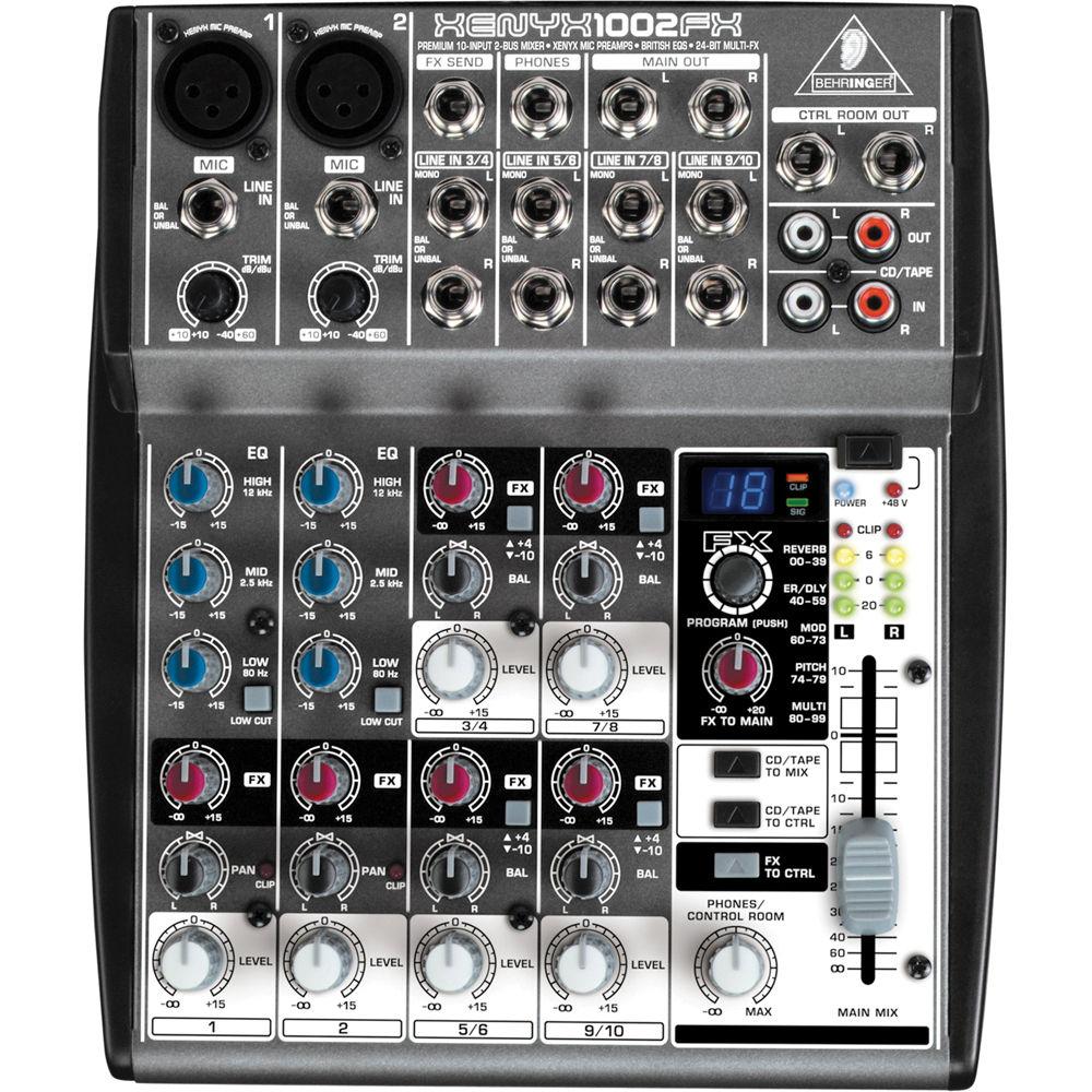 Behringer XENYX 1002FX 10-Channel Audio Mixer with Multi-FX Processor