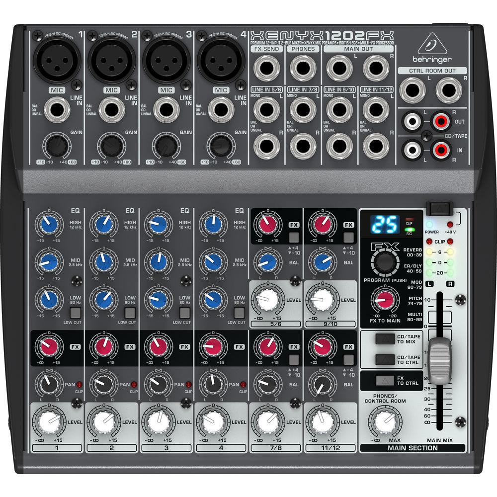Behringer XENYX 1202FX 12-Channel Audio Mixer with Multi-FX Processor