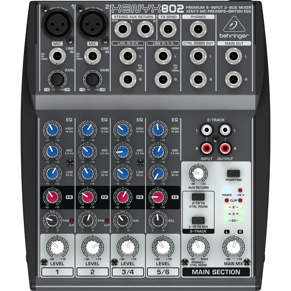 Behringer XENYX 802 8-Channel Compact Audio Mixer