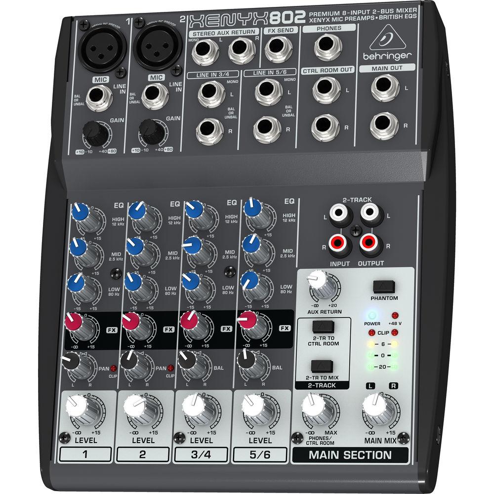Behringer XENYX 802 8-Channel Compact Audio Mixer