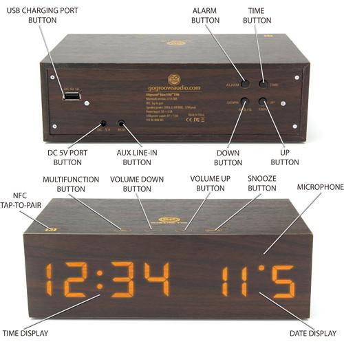 GOgroove BlueSYNC TYM Bluetooth Speaker with Integrated Alarm Clock