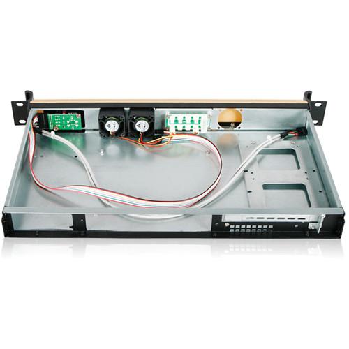 iStarUSA D-118V2-ITX-WB 1U Compact Rackmount mini-ITX Chassis with Wood Front Bezel