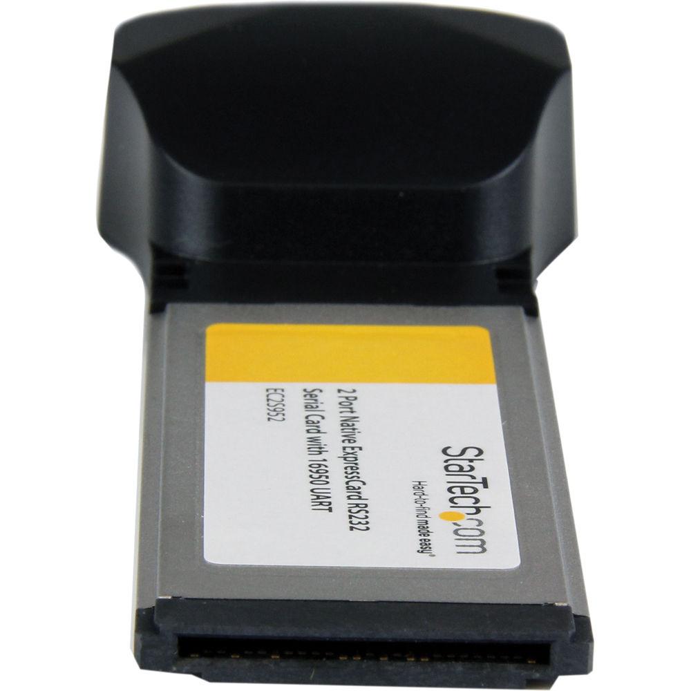 StarTech 2-Port Native ExpressCard RS232 Serial Adapter Card with 16950 UART, StarTech, 2-Port, Native, ExpressCard, RS232, Serial, Adapter, Card, with, 16950, UART