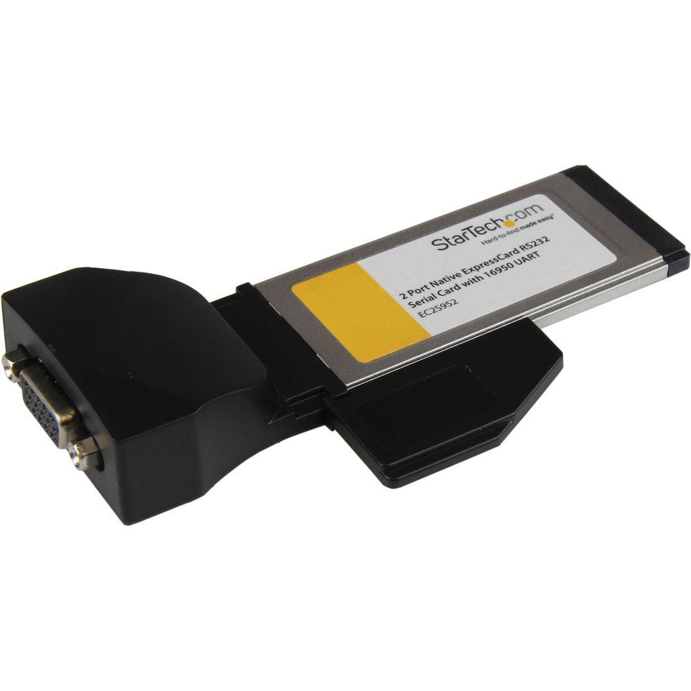 StarTech 2-Port Native ExpressCard RS232 Serial Adapter Card with 16950 UART, StarTech, 2-Port, Native, ExpressCard, RS232, Serial, Adapter, Card, with, 16950, UART
